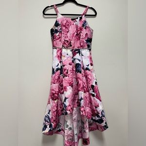 Speechless Kids Pink and Purple Floral Special Occasion Dress Rhinestones